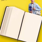 Libreta hojas blancas abierta