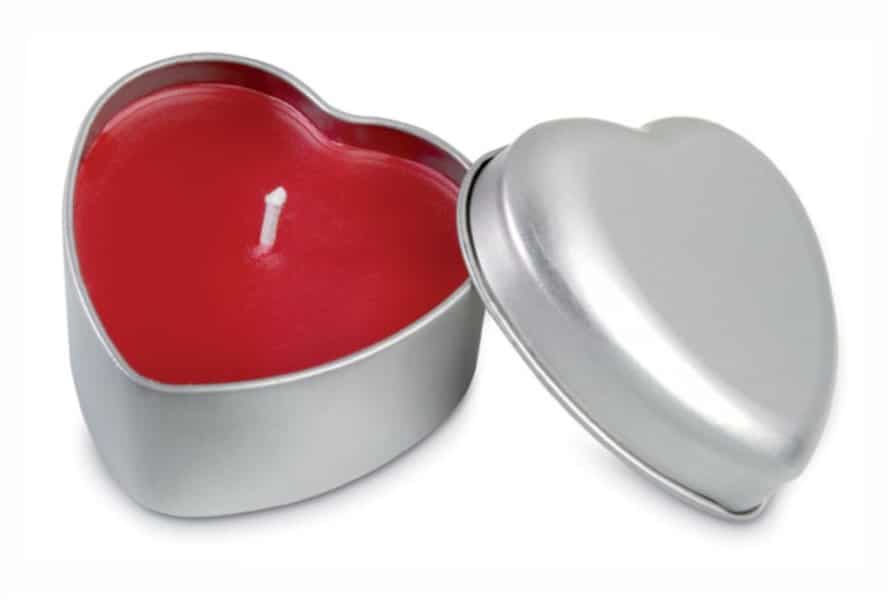 Velas Personalizadas Corazón en cajita metálica