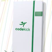 Bloc de notas con USB verde con logotipo