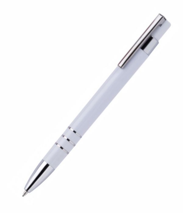 Bolígrafo de Plástico Elegante Blanco. Regalos Promocionales