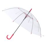 Paraguas Antiviento Transparente Rojo