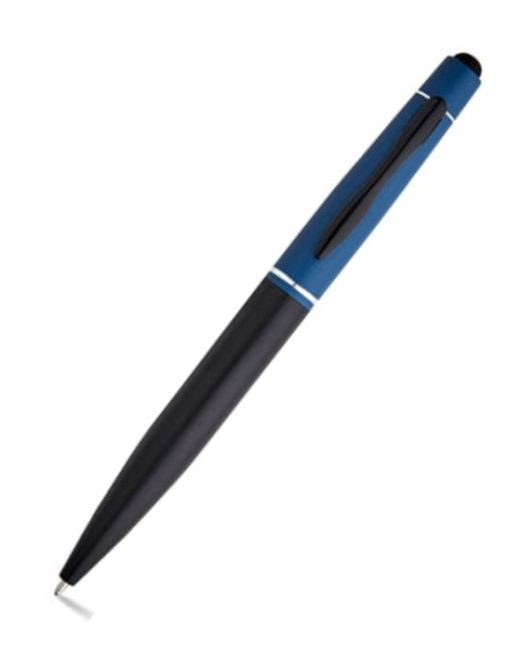 olígrafo Aluminio con touch publicidad. Azul