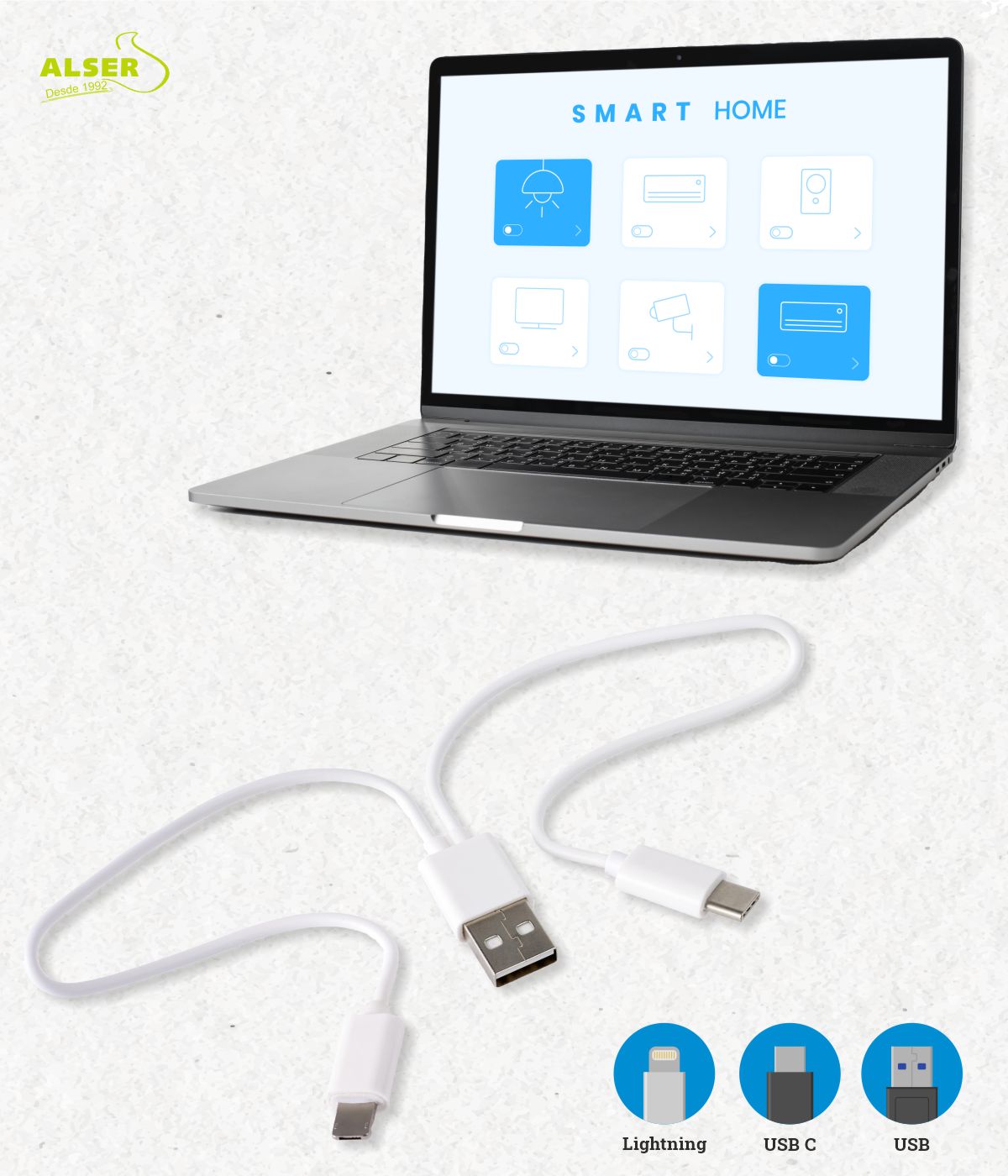 Conector USB Multicargador Retractil - EASY POWER  artículos publicitarios  - regalos corporativos - merchandising