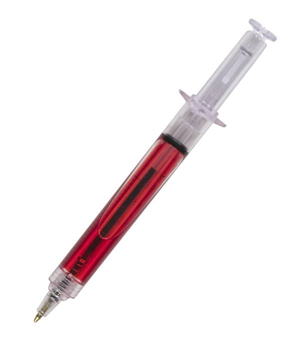 Bolígrafo Jeringuilla Personalizado Rojo