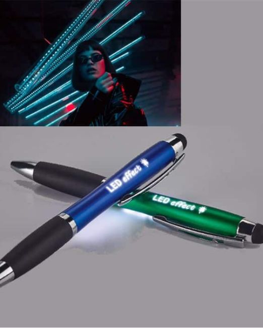 Bolígrafo Touch Led para promoción. Impactante bolígrafo para resaltar su marca sobre su competencia. Impacte con su publicidad promocional.