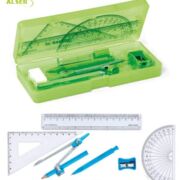 Set escolar geometría para promociones escolares. Verde