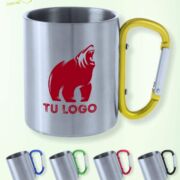 Tazas con mosqueton de colores promocionales