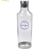 Botella de agua transparente personalizable para regalo de empresa. color blanco
