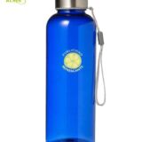 Botella transparente personalizable para regalo de empresa Azul
