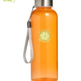 Botella transparente personalizable para regalo de empresa naranja