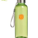 Botella transparente personalizable para regalo de empresa verde claro