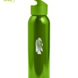Botella para excursiones de metal. Botella personalizable. Verde