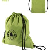 mochila de cordones para publicidad. Verde