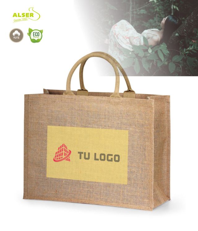 Bolsa de yute de algodon con logo para negocios y empresas