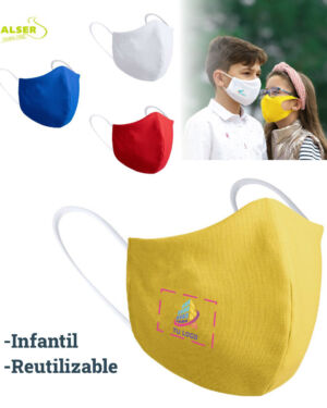 Mascarilla infantil reutilizable higienica