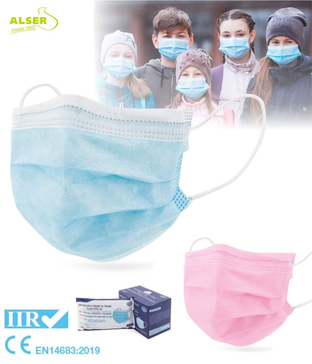 Mascarilla infantil quirúrgica IIR