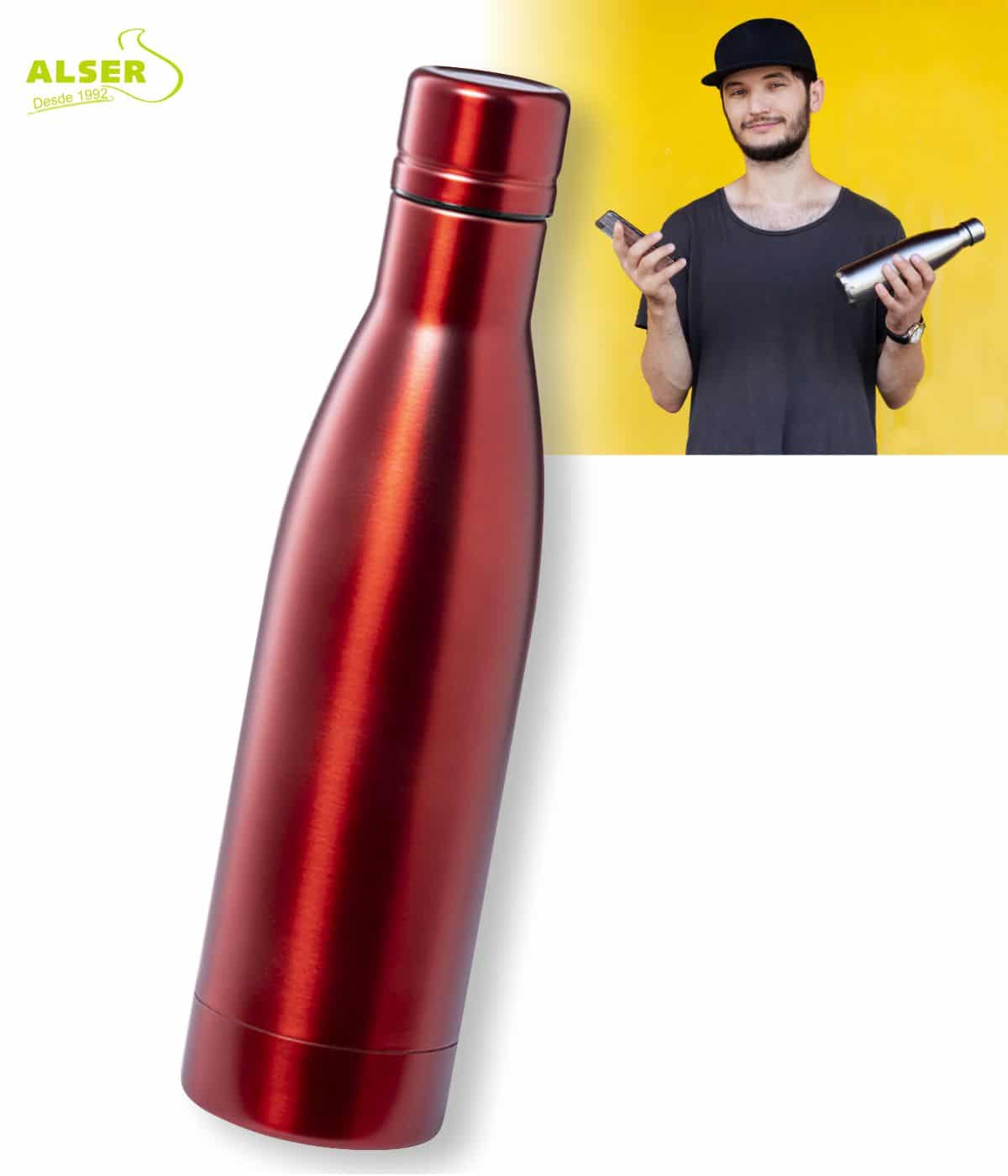 Botella personalizada doble pared roja