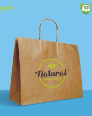 Bolsa de papel kraft extra grande con logo