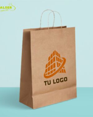 Bolsa de papel kraft con logo mediana