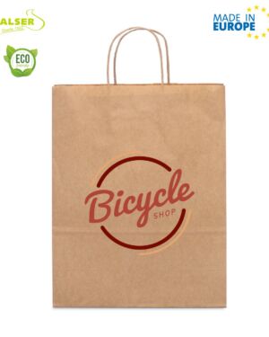 Bolsa de papel kraft con logo mediana