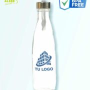 botella de cristal para agua personalizada con logo