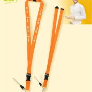 Lanyard con cierre de seguridad naranja