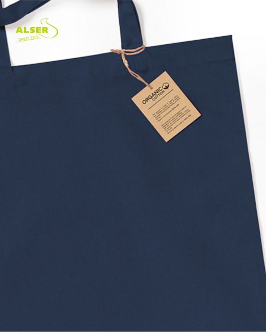 Bolsa algodon organico detalle etiqueta