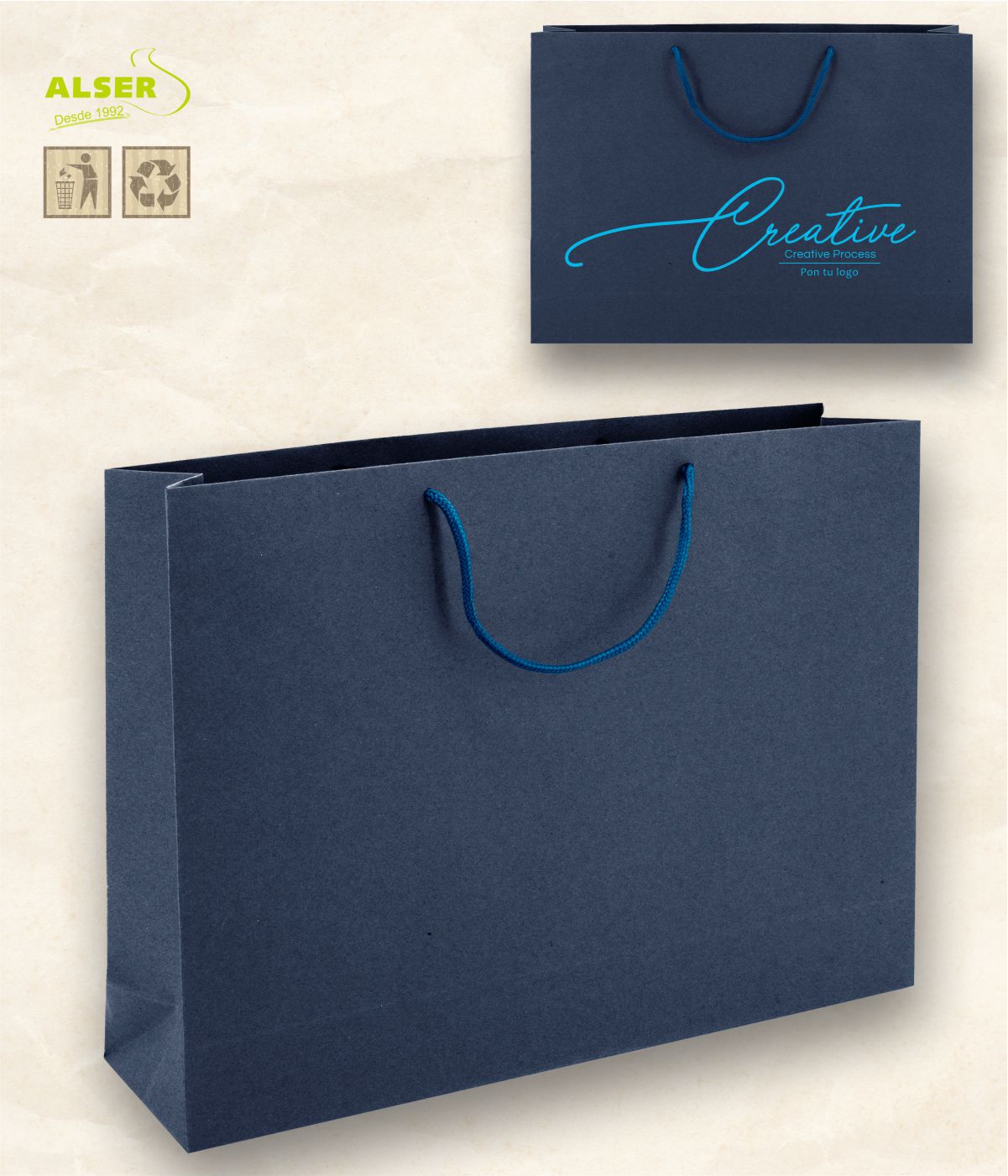 Bolsa de carton azul