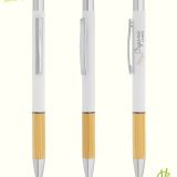 Bolígrafo bambu soft blanco corporativo