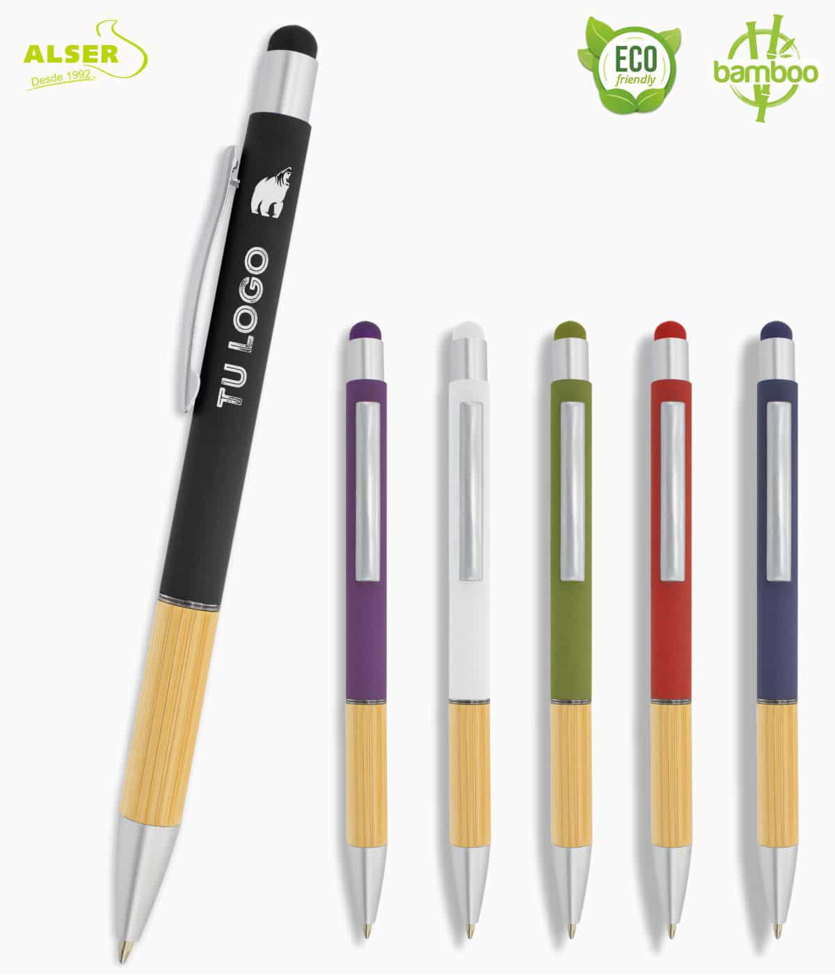 Bolígrafo bambu soft colores variados
