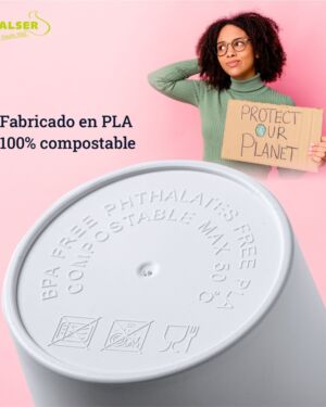 Vaso Biodegradable con Tapa