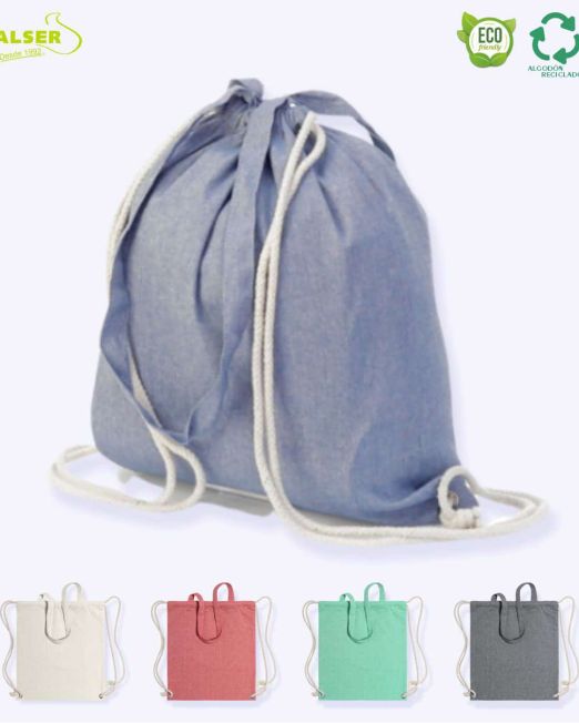 Bolsa mochila algodon reciclado