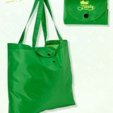 Bolsa plegable verde con logotipo