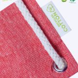 Detalle Bolsa mochila etiqueta algodon reciclado