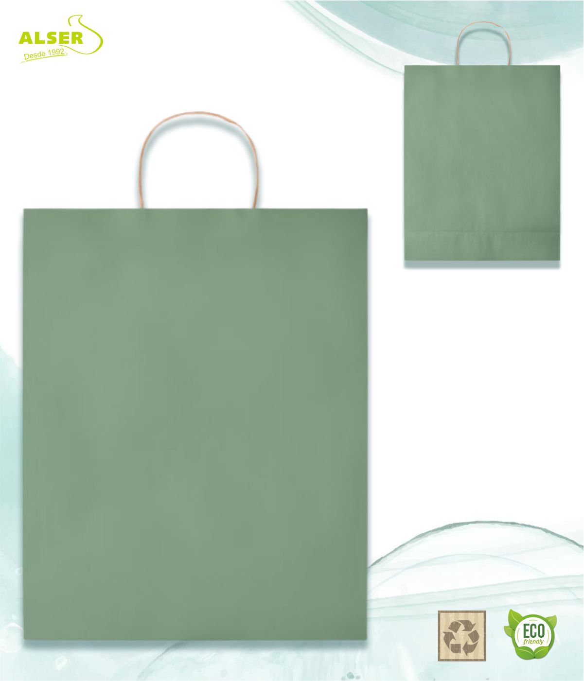 Bolsa de papel verde