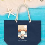 Bolsa playa algodon Azul marino