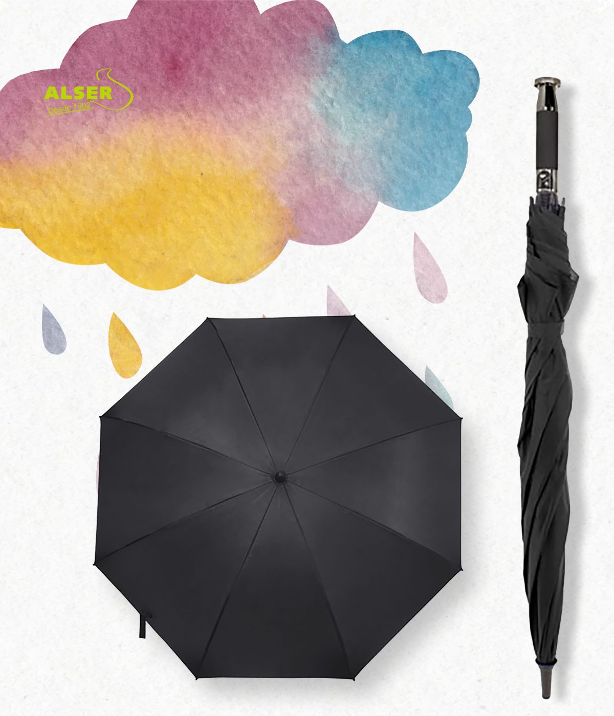 Paraguas bandolera Negro