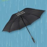 Paraguas bandolera con logo negro