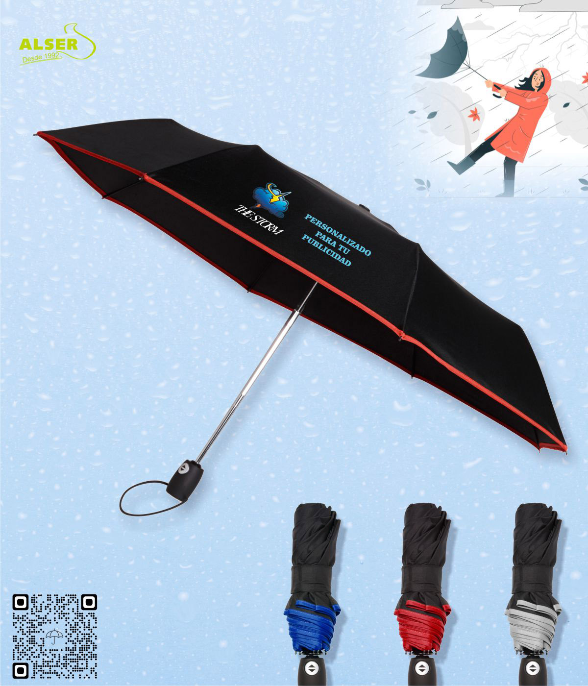 Paraguas Plegable Antiviento