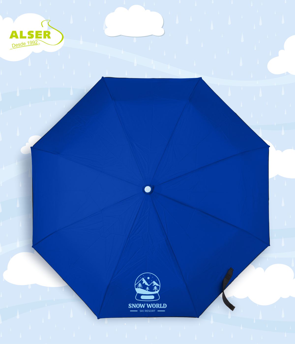 Paraguas plegable automatico Azul personalizado