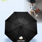 Paraguas plegable ligero negro con logo