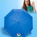 Paraguas Plegable Mango Curvo Azul publicitario