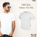 camiseta blanca algodon 160 grs