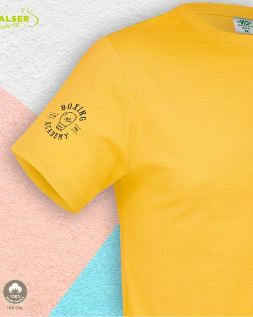 Camiseta color algodón detalle manga personalizada