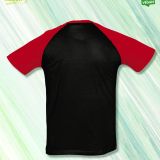 Camiseta Raglan hombre Negro Rojo espalda