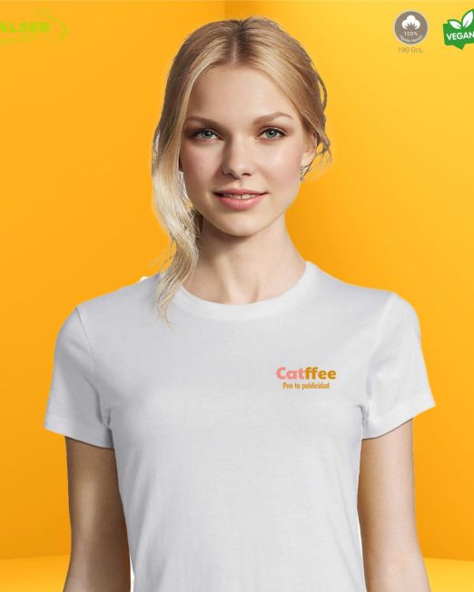 camiseta blanca algodón mujer personalizada