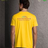 Camiseta Hombre Manga Corta Amarillo publicidad espalda