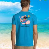 Camiseta Hombre Manga Corta Aqua serigrafía espalda