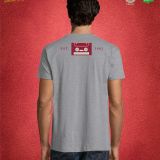 Camiseta Hombre Manga Corta Gris Mezcla espalda con logo