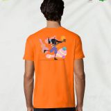 Camiseta Hombre Manga Corta Naranja marcaje espalda